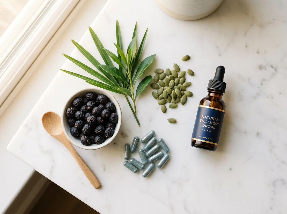Natural zinc, saw palmetto berries, pumpkin seeds and plant extracts used in Alpha Drive men's supplement